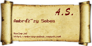 Ambrózy Sebes névjegykártya